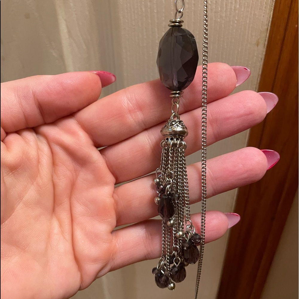 Gorgeous dark purple long necklace!